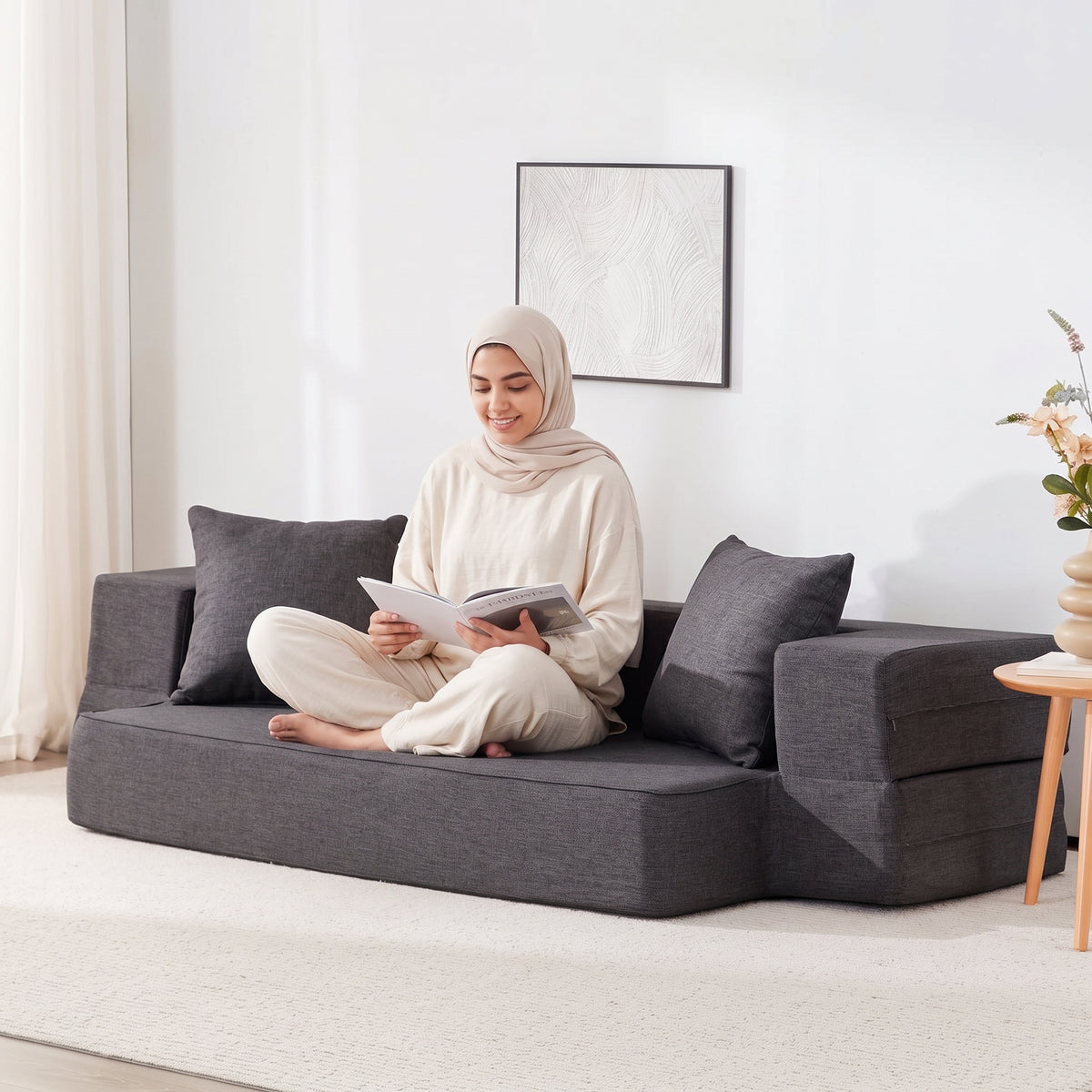 Lazy Sofa - كنبة متعددة الاستخدامات بتتحول لسرير بكل سهولة